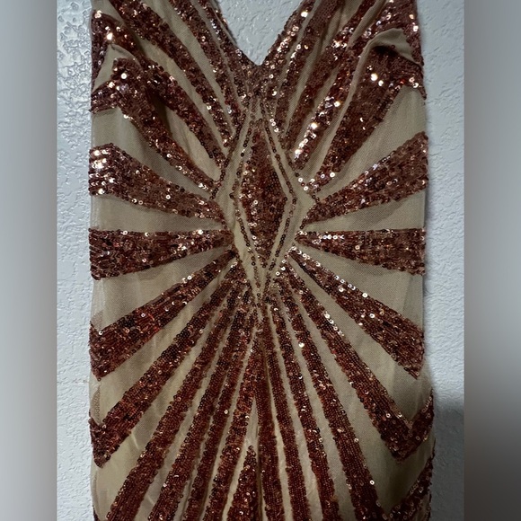 Fashion Nova Radiant Gold and Brown Backless Dress - Picture 2 of 9